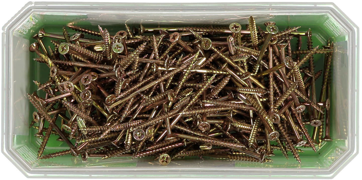 SOCKELSKRUV GULD 3.4X55 250ST TRÄ/STÅLREGEL