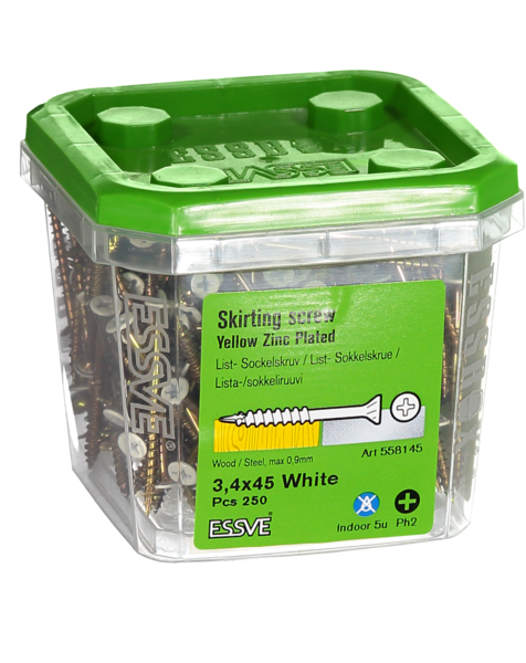 SOCKELSKRUV VIT 3.4X45 250ST