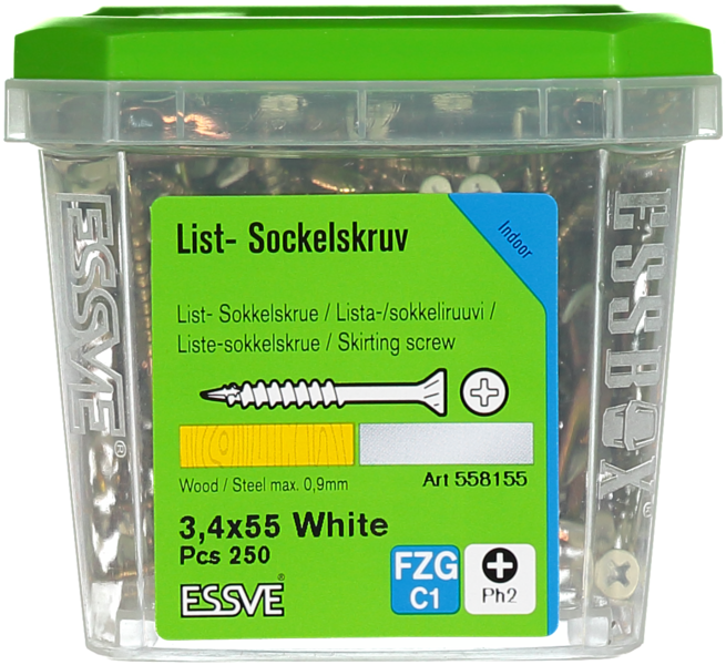 SOCKELSKRUV VIT 3.4X55 250ST