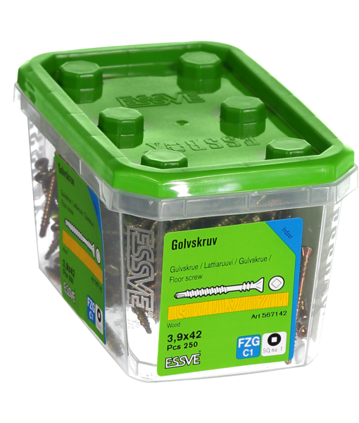 GOLVSKRUV FZG 3.9X42 250ST FÖR MASSIVA TRÄGOLV