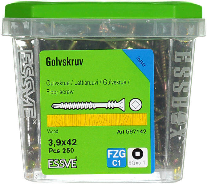 GOLVSKRUV FZG 3.9X42 250ST FÖR MASSIVA TRÄGOLV
