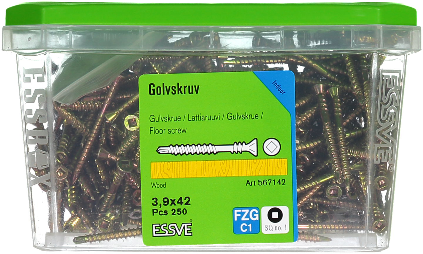 GOLVSKRUV FZG 3.9X42 250ST FÖR MASSIVA TRÄGOLV