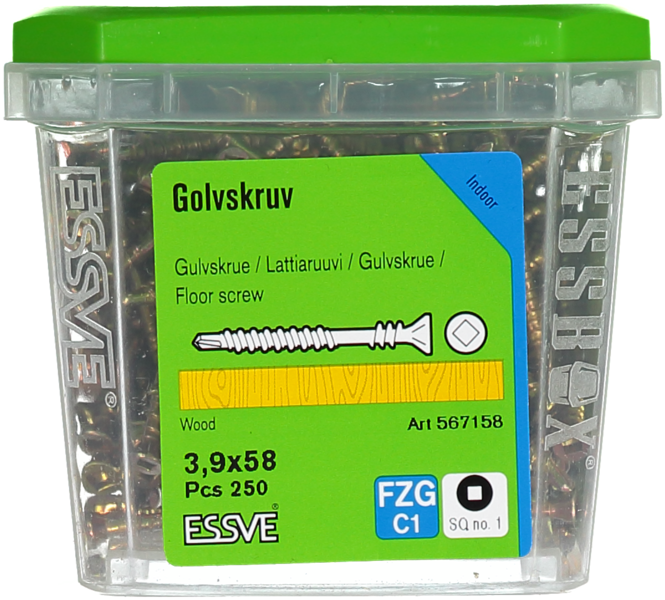 GOLVSKRUV FZG 3.9X58 250ST FÖR MASSIVA TRÄGOLV