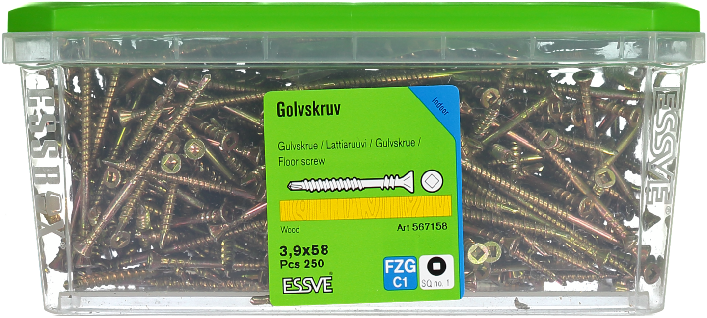 GOLVSKRUV FZG 3.9X58 250ST FÖR MASSIVA TRÄGOLV