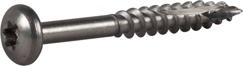 TRÄSKRUV ESSDRIVE KULLRIG SKALLE RF A2 4,5X40MM