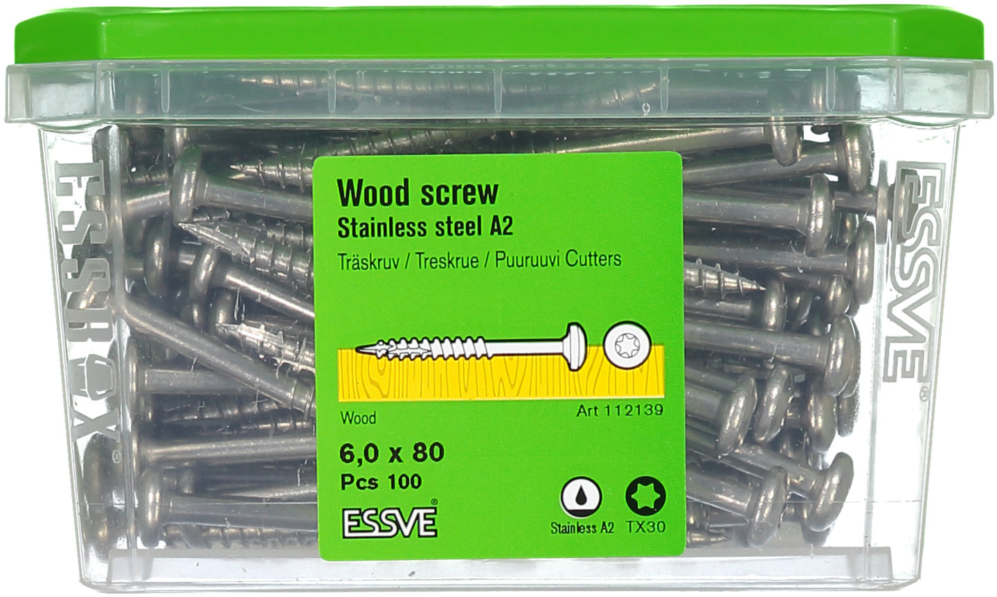 TRÄSKRUV KS A2 UTV 6,0X80 100 TX25