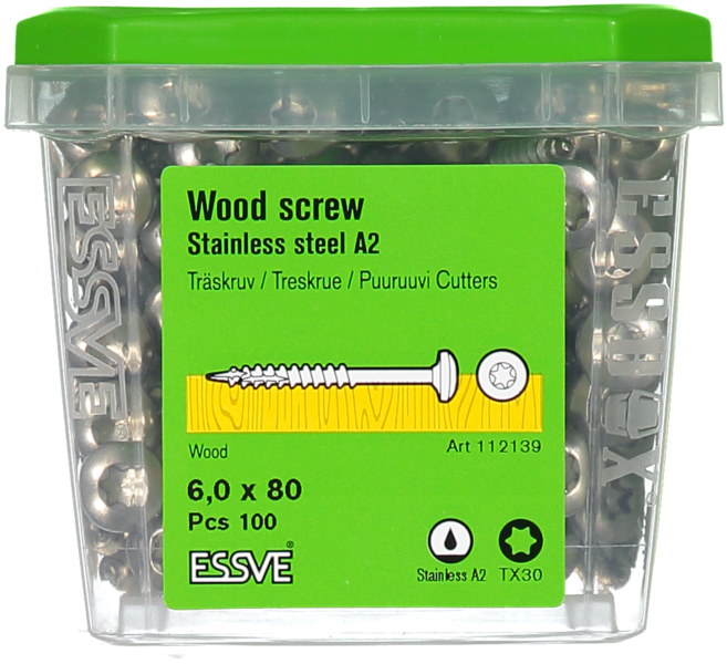 TRÄSKRUV KS A2 UTV 6,0X80 100 TX25