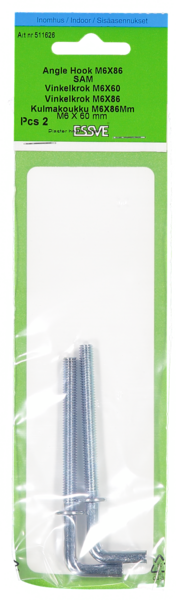 VINKELKROK ESSVE SAM M6X60MM 2ST