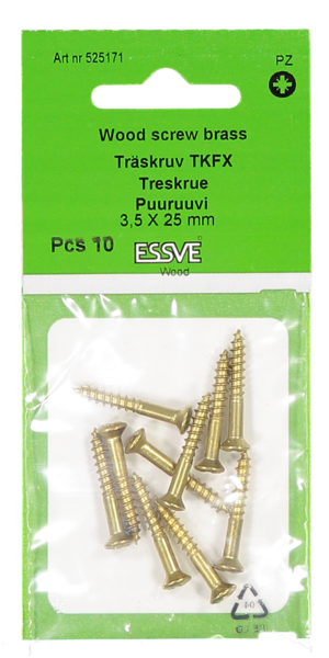 TRÄSKRUV FS KS MÄSS INV 3,5X25 10ST