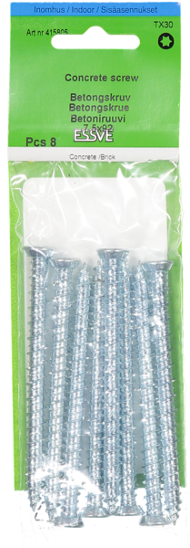 BETONGSKRUV FZB 7,5X92MM 8ST TX30 FÖRSÄNKT SKALLE