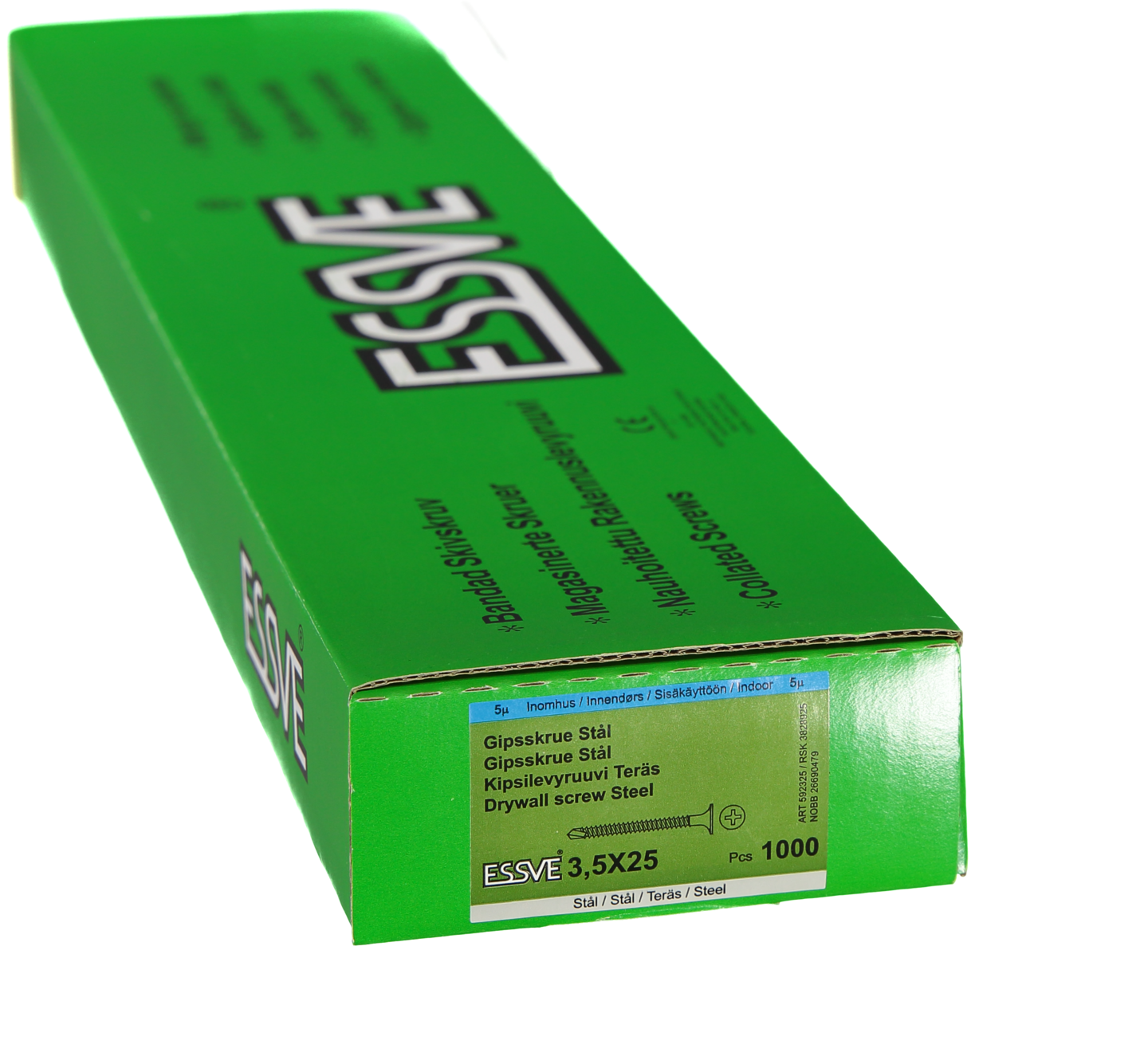 GIPSSKRUV ESSVE BANDAD MED BORRSPETS PH2 FZB 3,5X25 1000ST