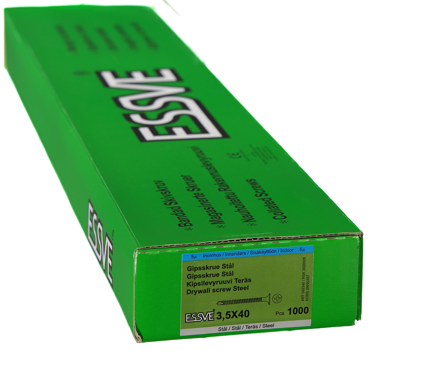 GIPSSKRUV ESSVE BANDAD MED BORRSPETS PH2 FZB 3,5X40 1000ST