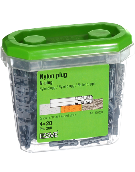 NYLONPLUGG 4X20MM 200ST