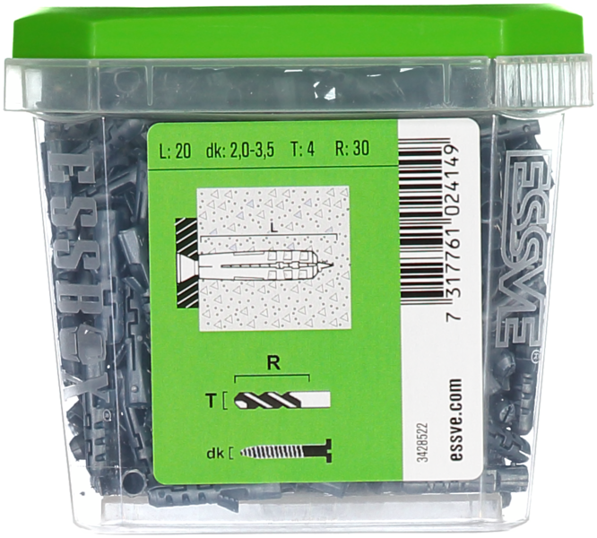 NYLONPLUGG 4X20MM 200ST