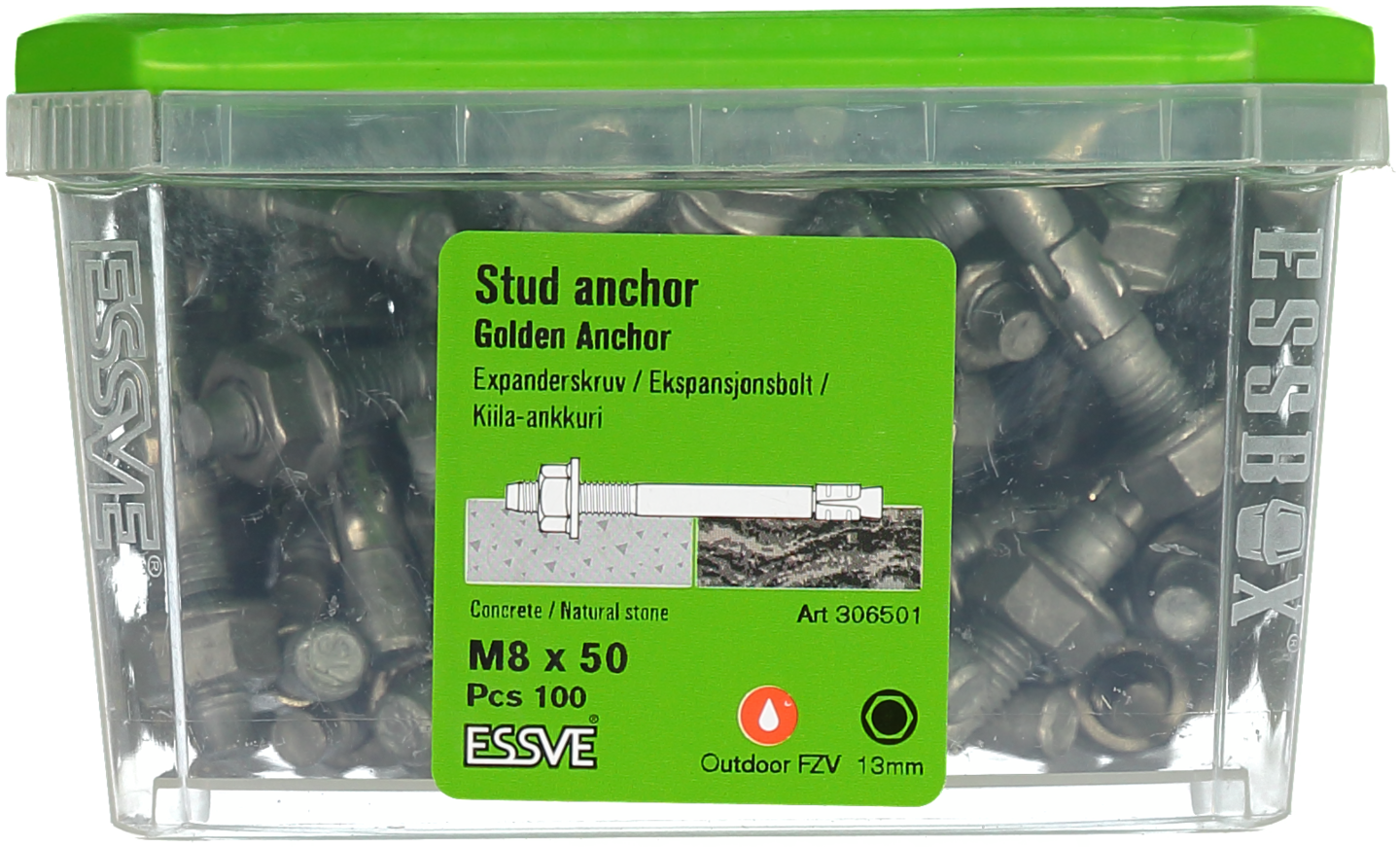 EXPANDER FZV M8X50 100ST GOLDEN ANCHOR