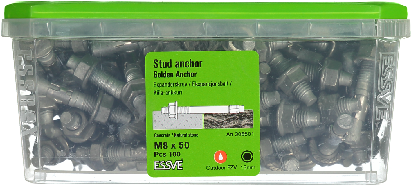 EXPANDER FZV M8X50 100ST GOLDEN ANCHOR