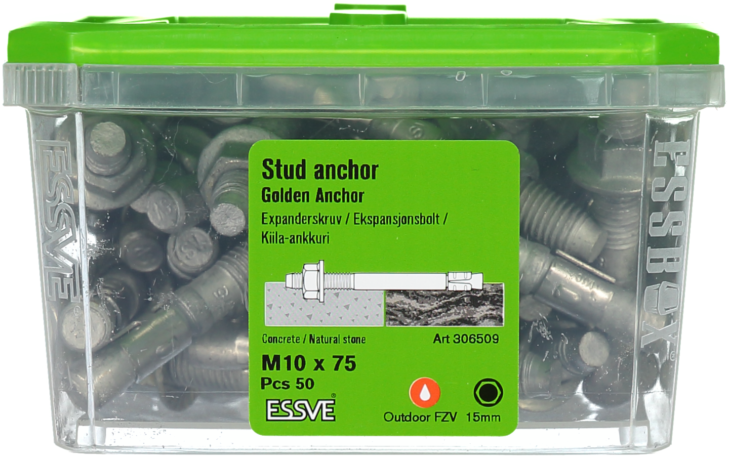 EXPANDER FZV M10X75 50ST GOLDEN ANCHOR
