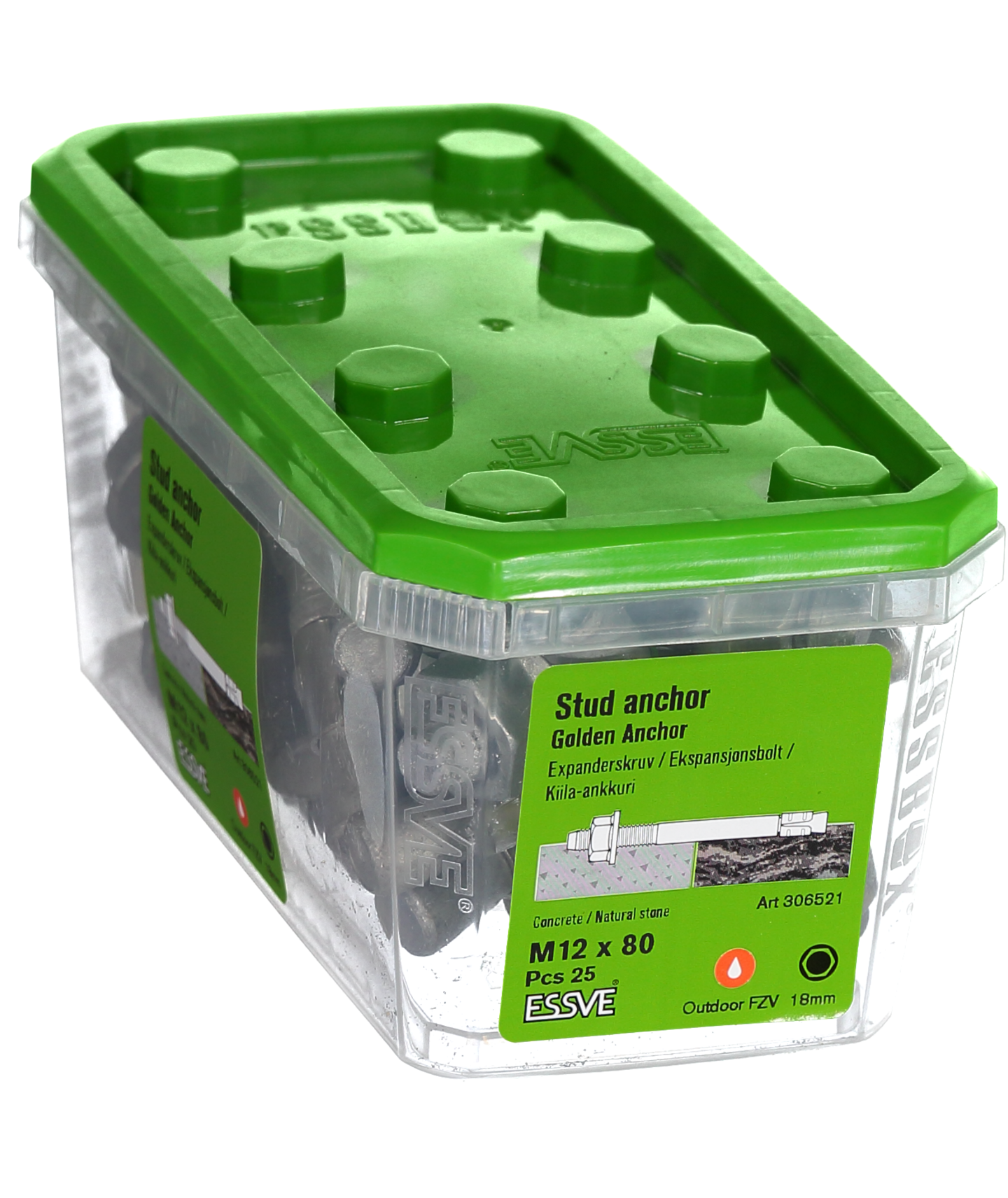 EXPANDER FZV M12X80 25ST GOLDEN ANCHOR