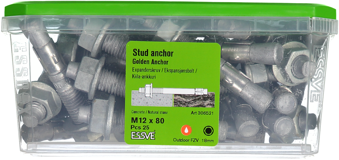 EXPANDER FZV M12X80 25ST GOLDEN ANCHOR