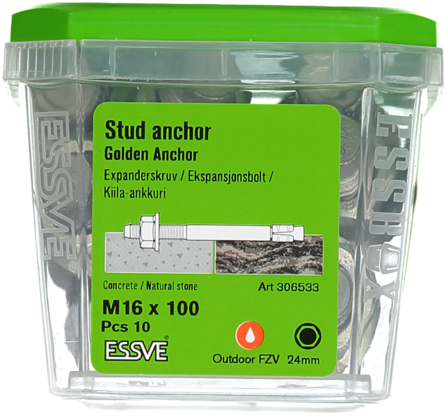 EXPANDER FZV M16X100 10ST GOLDEN ANCHOR