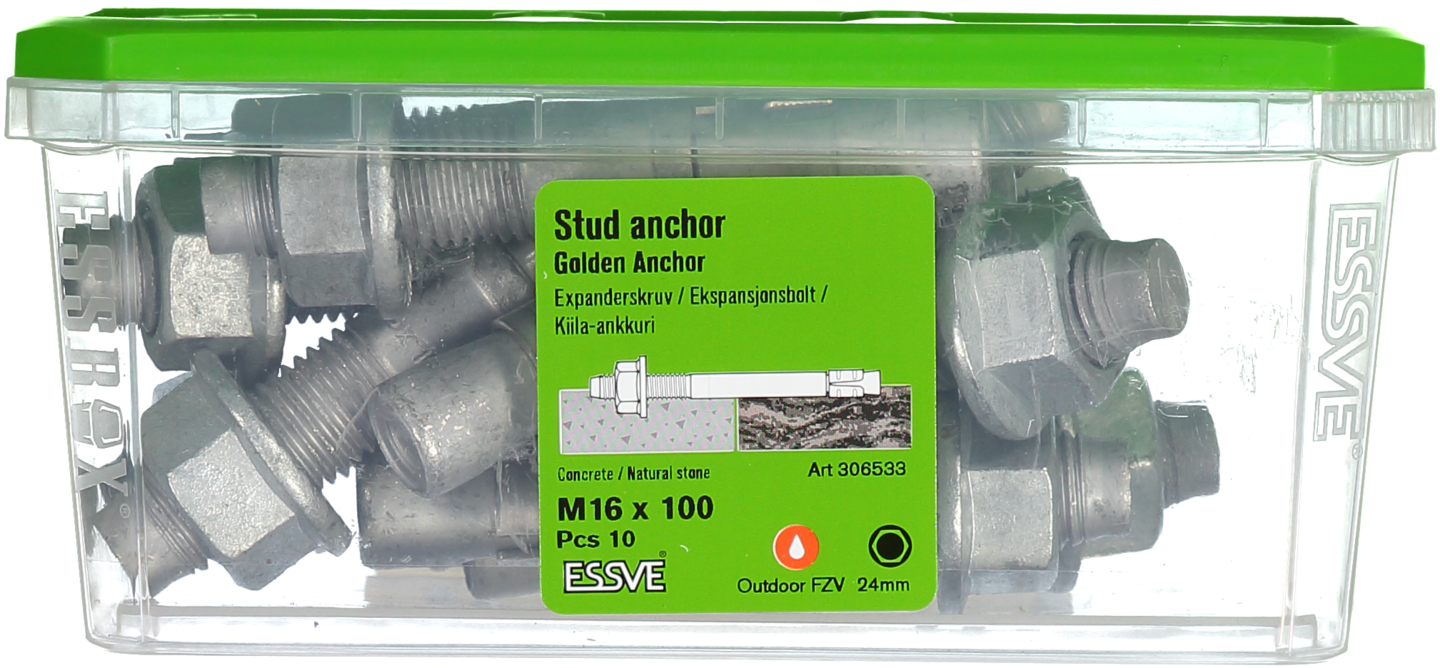 EXPANDER FZV M16X100 10ST GOLDEN ANCHOR