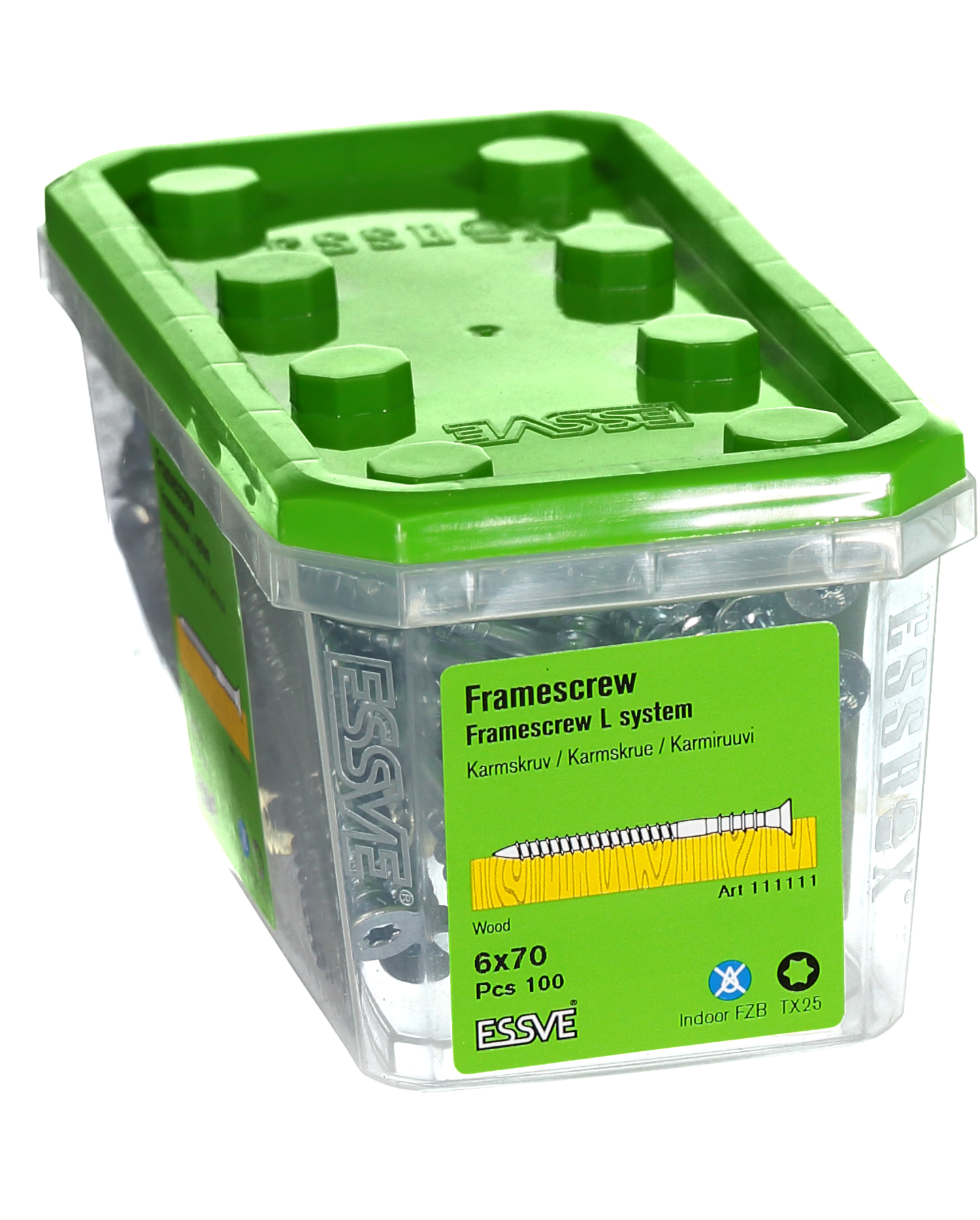 KARMSKRUV L 6X70 100P TRÄ/BETONG FZB VS