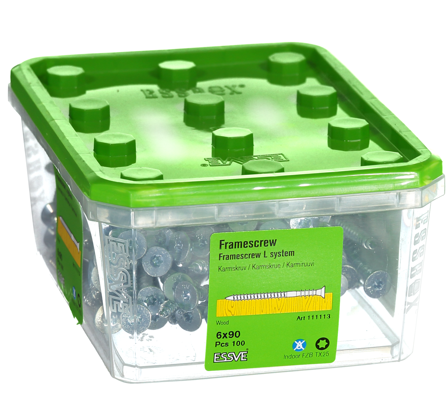 KARMSKRUV L 6X90 100P TRÄ/BETONG FZB VS