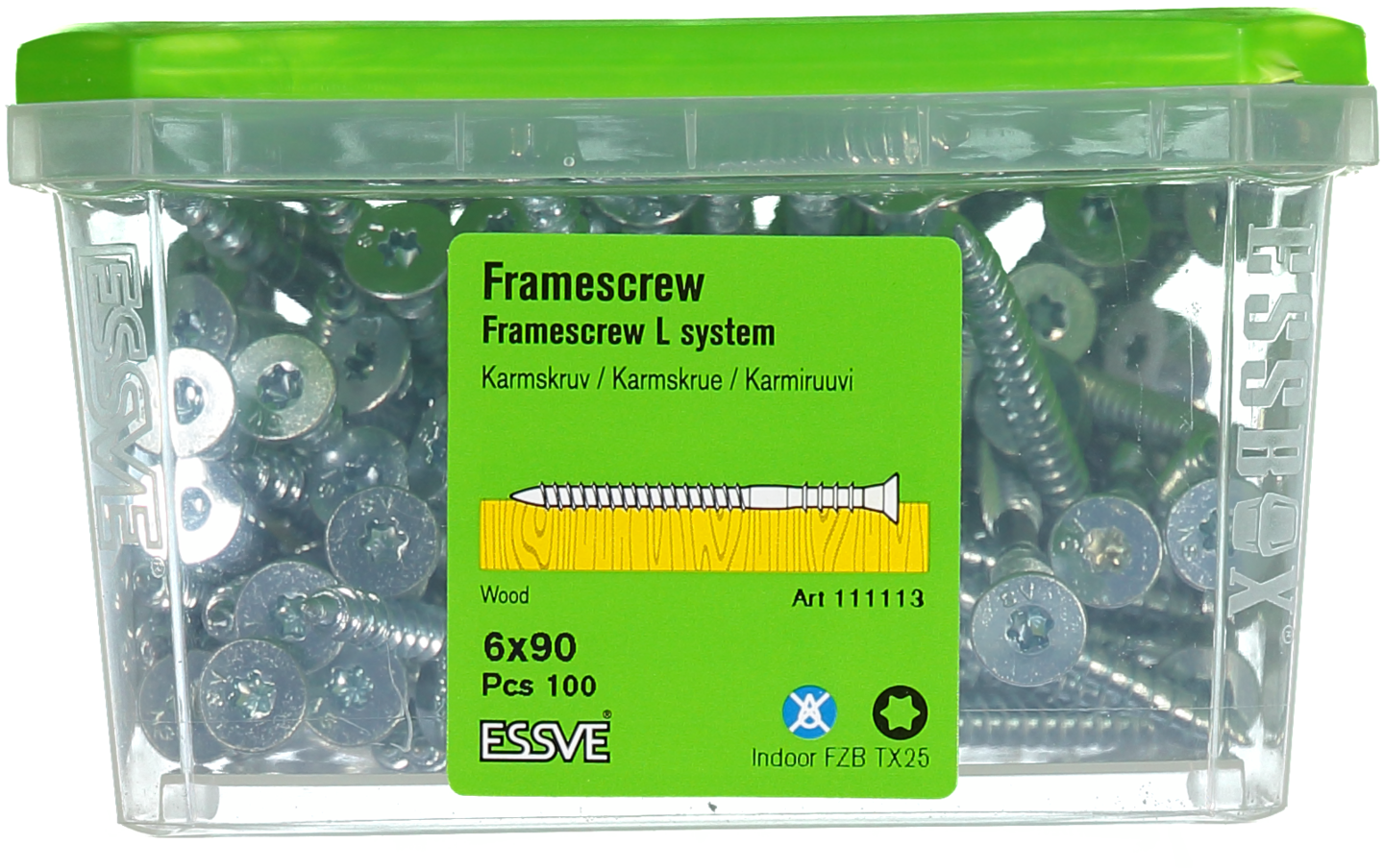KARMSKRUV L 6X90 100P TRÄ/BETONG FZB VS