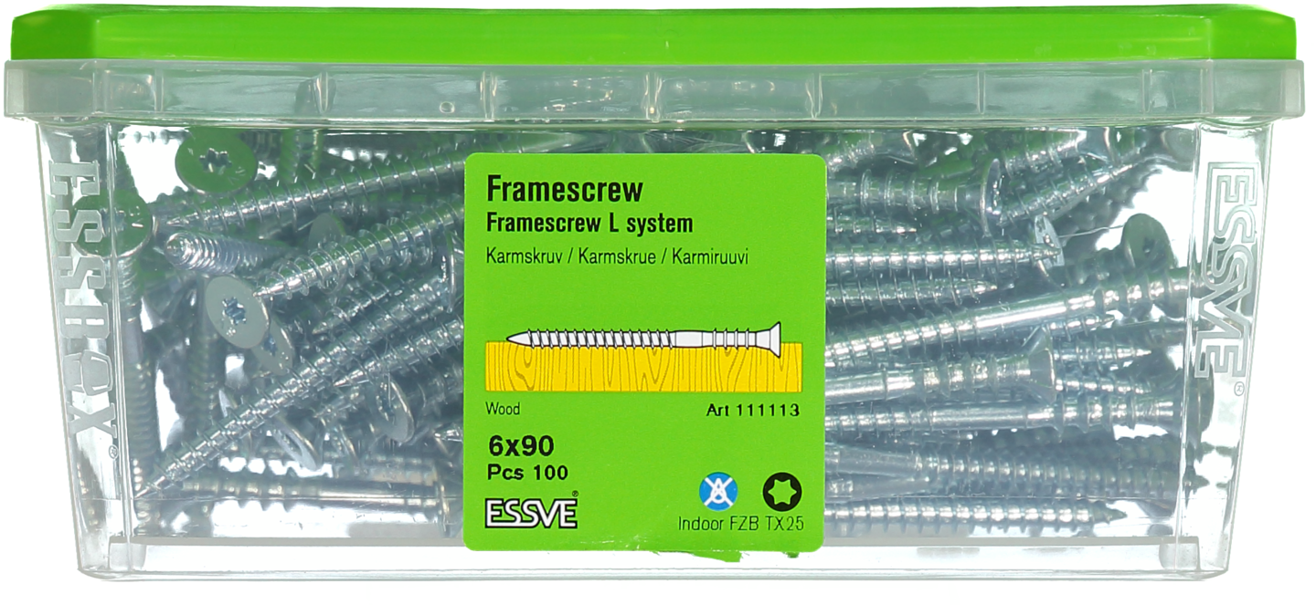 KARMSKRUV L 6X90 100P TRÄ/BETONG FZB VS
