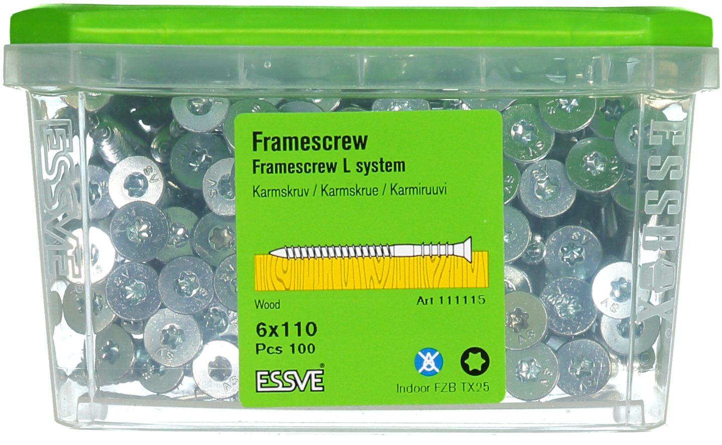KARMSKRUV L 6X110 100P TRÄ/BETONG FZB VS