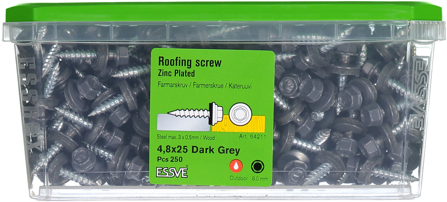 FARMARSKRUV VS MÖRKGRÅ 4.8X25 250ST