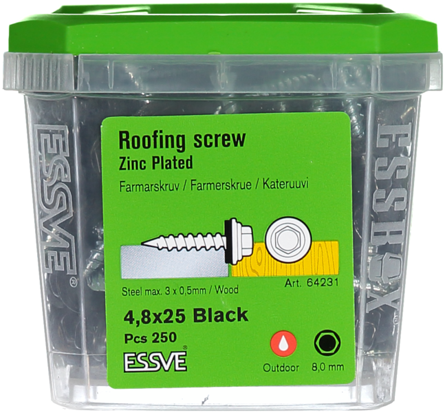 FARMARSKRUV VS SVART 4.8X25 250ST