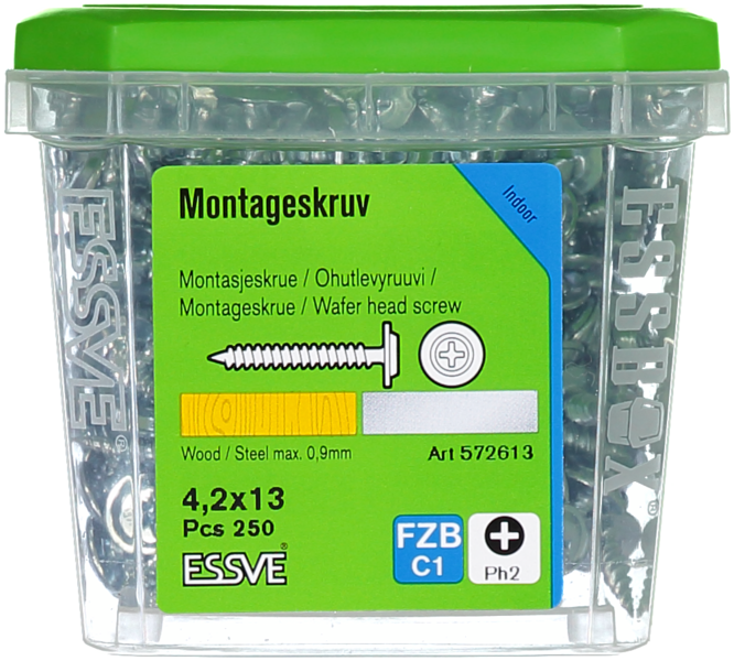 MONTAGESKRUV ESSVE MED VASS SPETS PH2 FZB 4,2X13 250ST