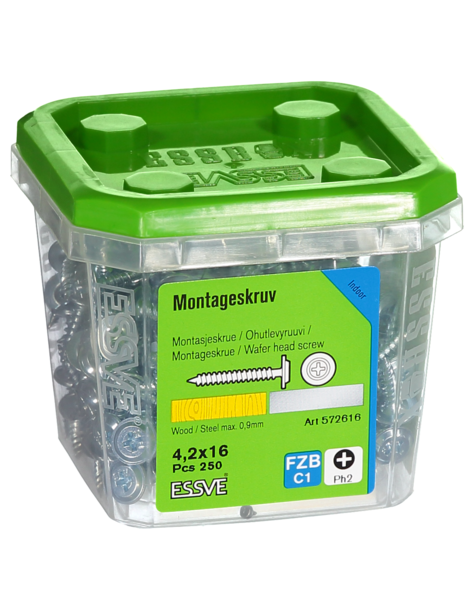 MONTAGESKRUV ESSVE MED VASS SPETS PH2 FZB 4,2X16 250ST