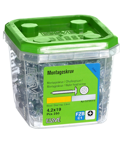 MONTAGESKRUV ESSVE MED VASS SPETS PH2 FZB 4,2X19 250ST