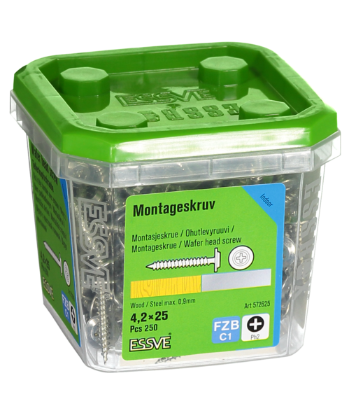 MONTAGESKRUV ESSVE MED VASS SPETS PH2 FZB 4,2X25 250ST