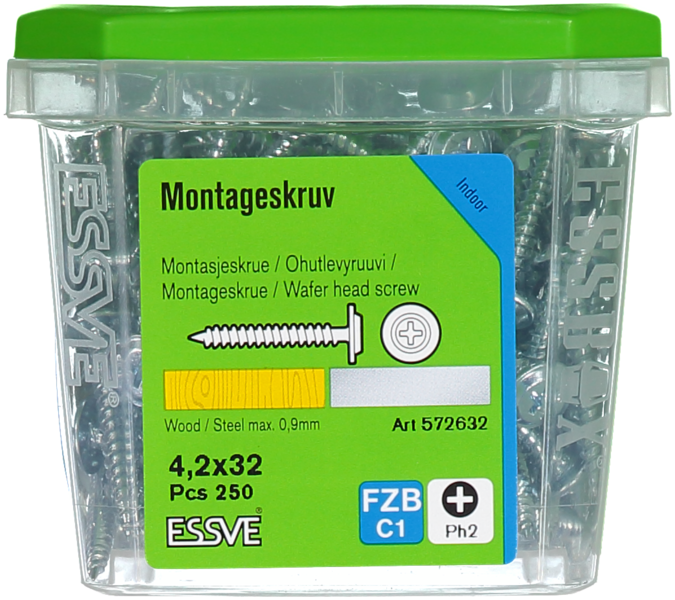 MONTAGESKRUV ESSVE MED VASS SPETS PH2 FZB 4,2X32 250ST