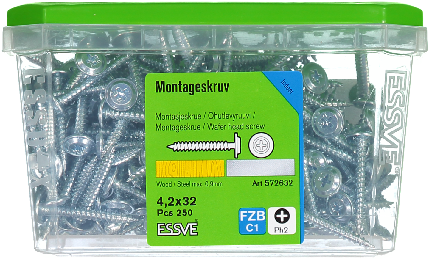 MONTAGESKRUV ESSVE MED VASS SPETS PH2 FZB 4,2X32 250ST