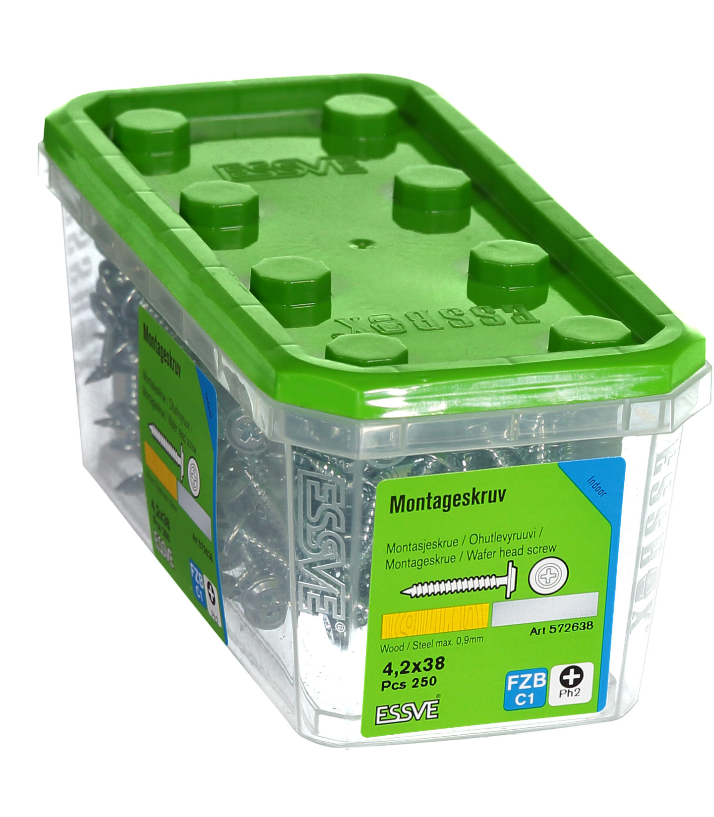 MONTAGESKRUV ESSVE MED VASS SPETS PH2 FZB 4,2X38 250ST