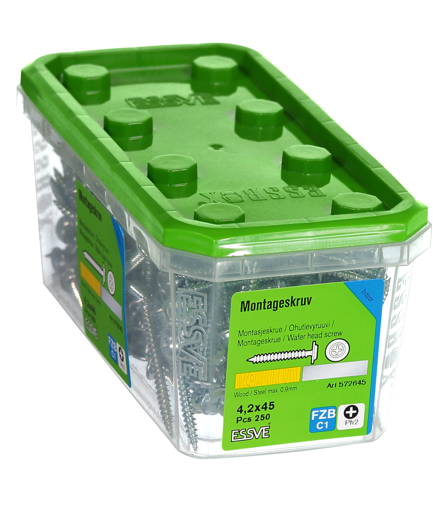 MONTAGESKRUV ESSVE MED VASS SPETS PH2 FZB 4,2X45 250ST