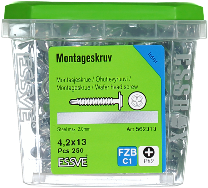 MONTAGESKRUV ESSVE MED BORRSPETS PH2 FZB 4,2X13 250ST