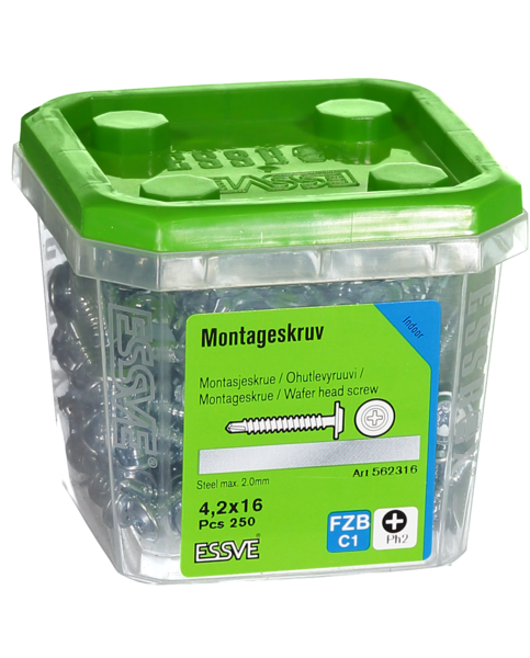 MONTAGESKRUV ESSVE MED BORRSPETS PH2 FZB 4,2X16 250ST
