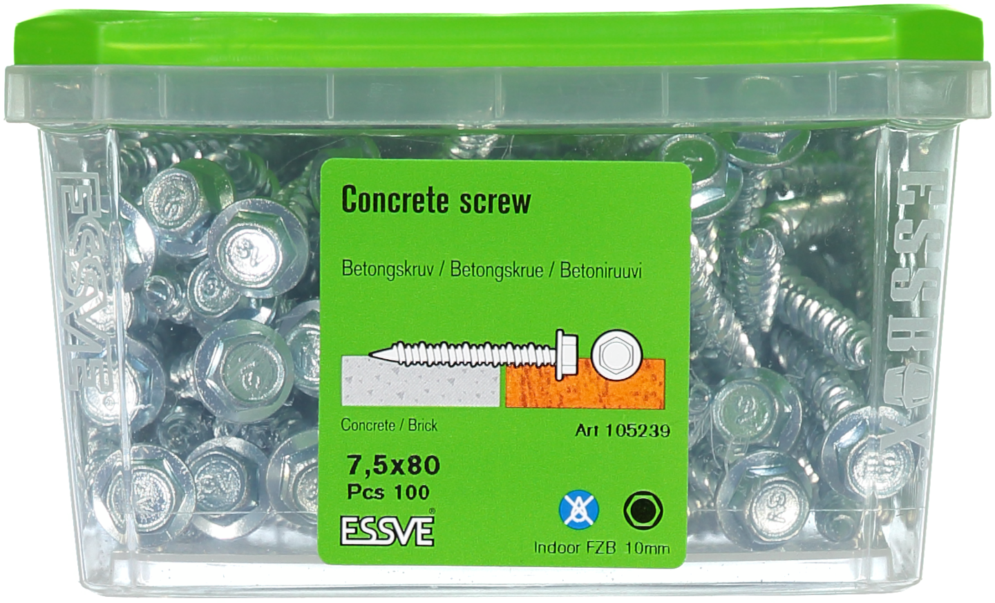 BETONGSKRUV 6K/10 FZB 7,5X80 100ST