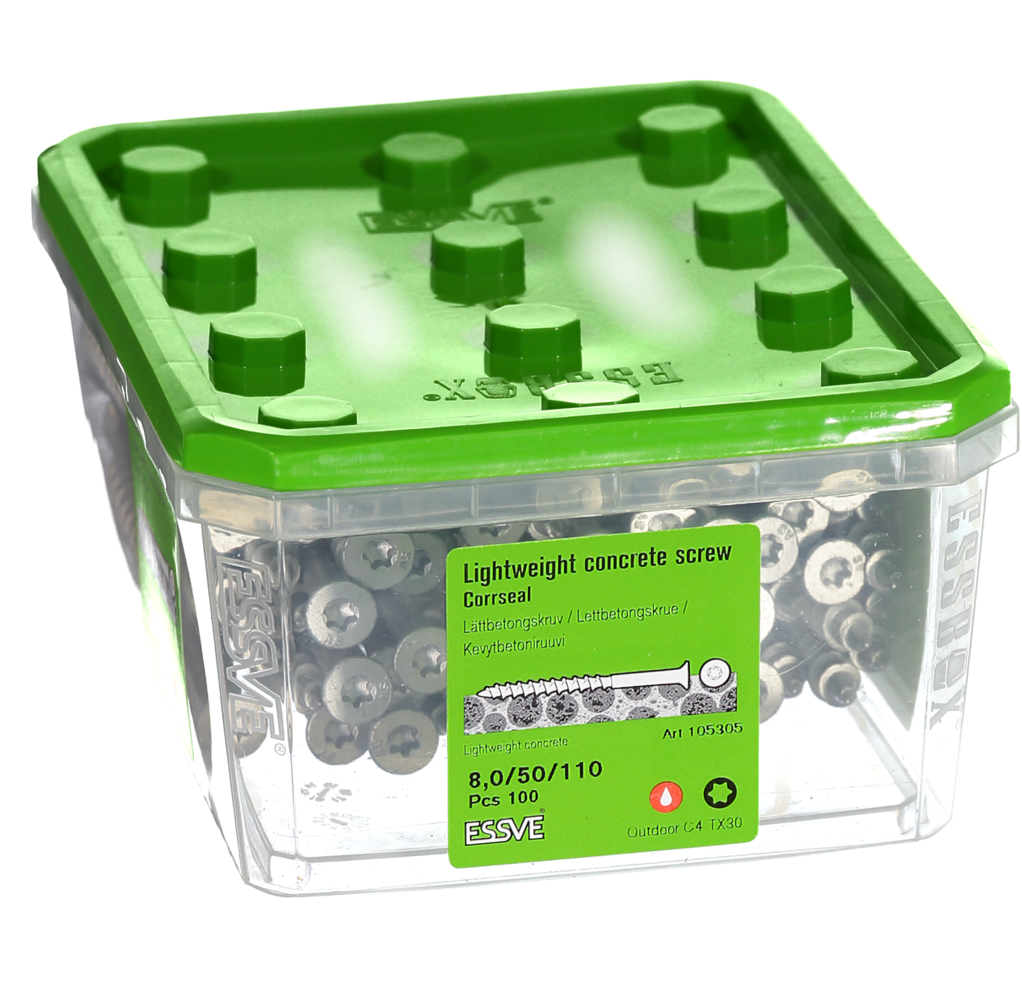 LÄTTBETONGSKRUV 8X110 CS 100ST FÖRSÄNKT SKALLE