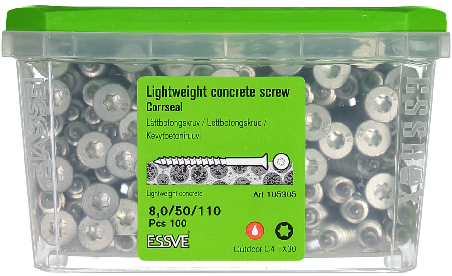 LÄTTBETONGSKRUV 8X110 CS 100ST FÖRSÄNKT SKALLE