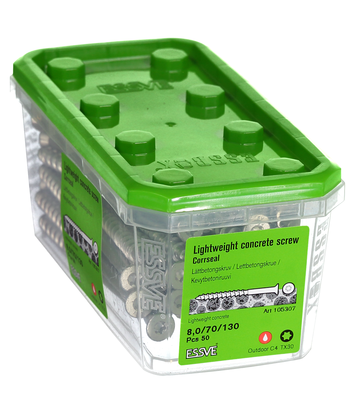 LÄTTBETONGSKRUV 8X130 CS 50ST FÖRSÄNKT SKALLE
