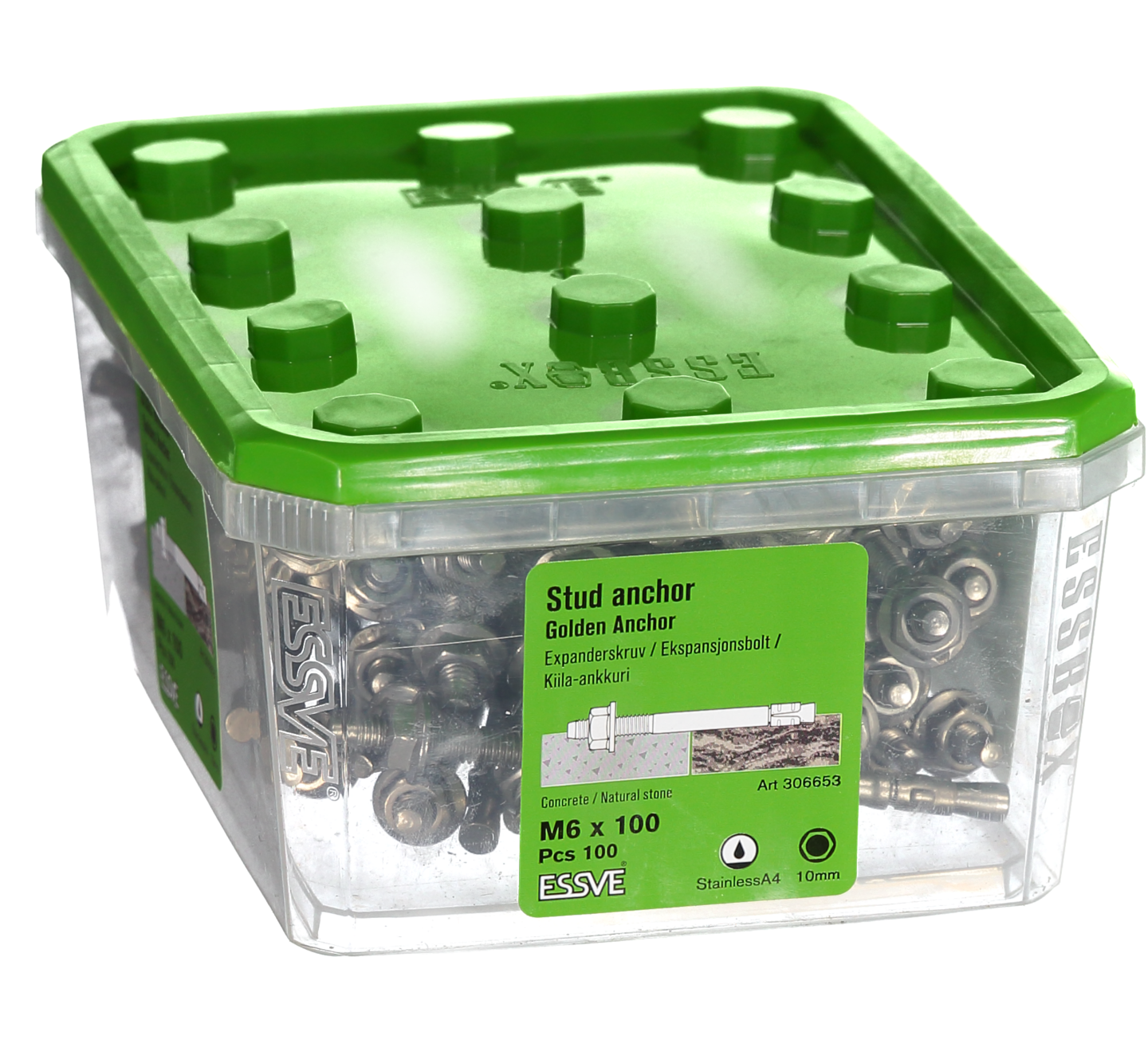 EXPANDERBULT M6X100 A4 100ST ROST/SYRAFAST