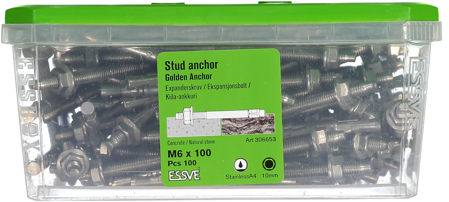 EXPANDERBULT M6X100 A4 100ST ROST/SYRAFAST