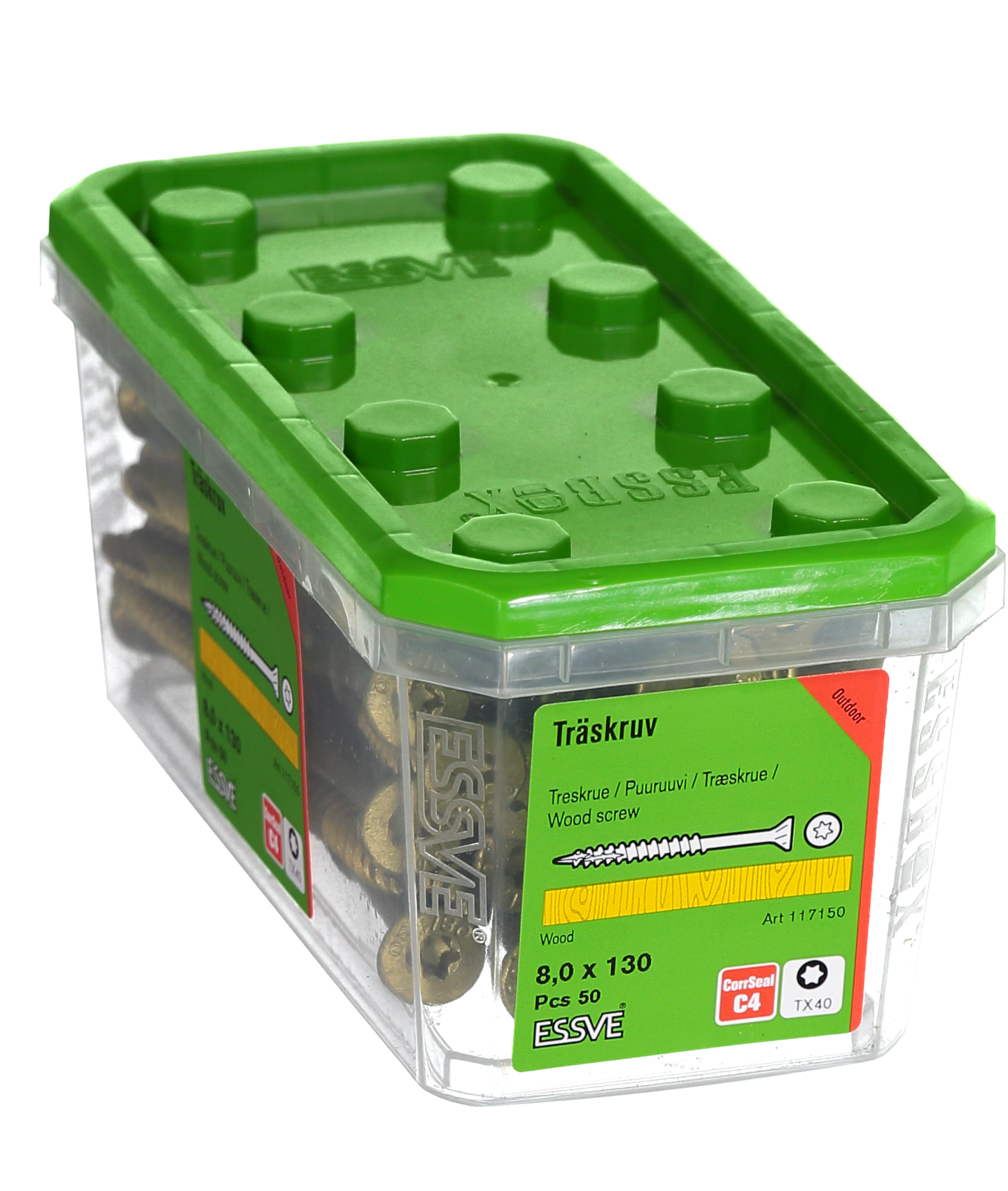 TRÄSKRUV ESSVE CUTTERS FÖRSÄNKT HUVUD CORRSEAL 8,0X130 50ST