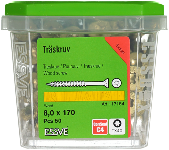 TRÄSKRUV ESSVE FS UTV 8,0X170 50ST TX40